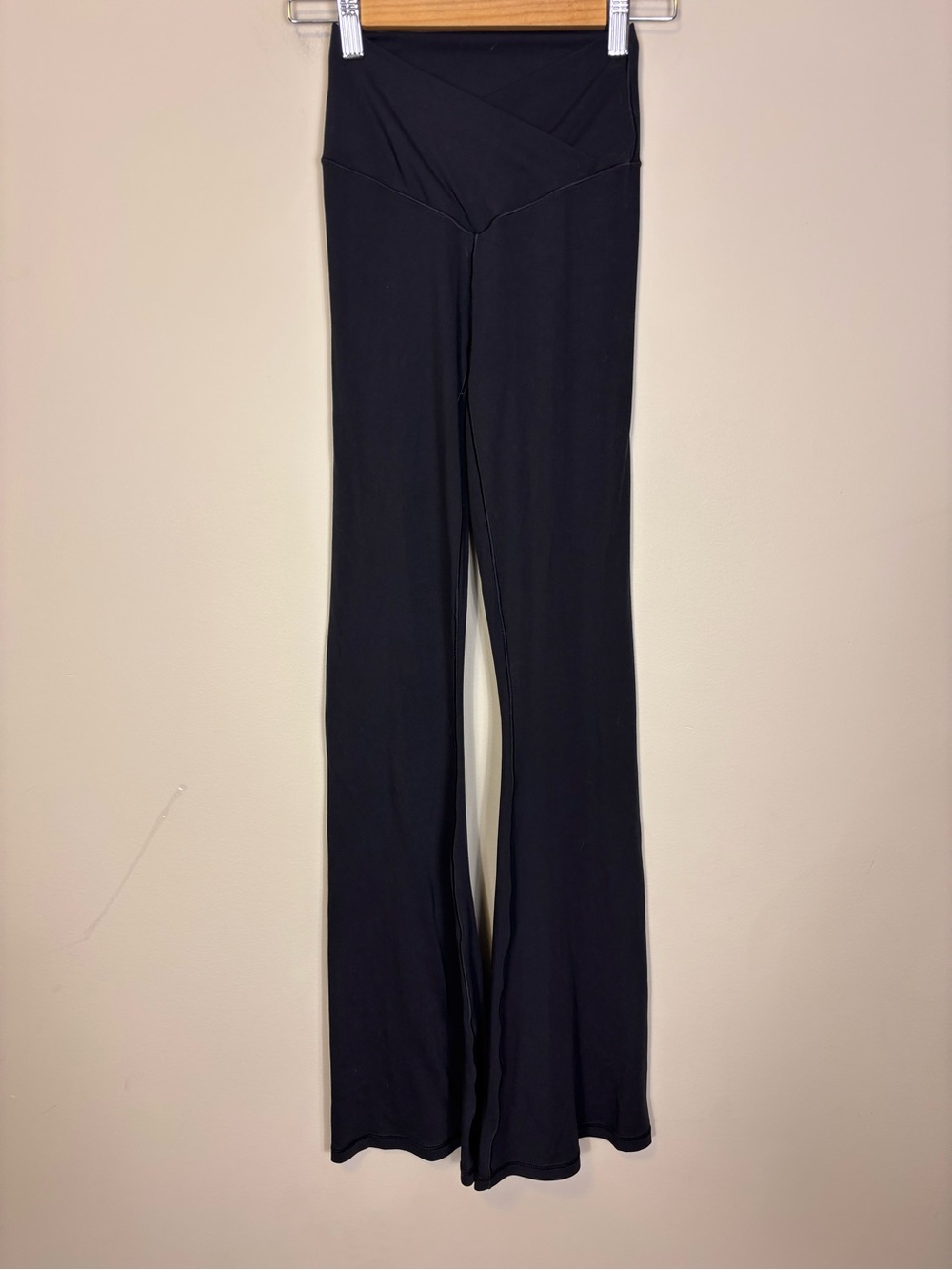 aerie Black Flare Yoga Pants with Crossover Waistband Small